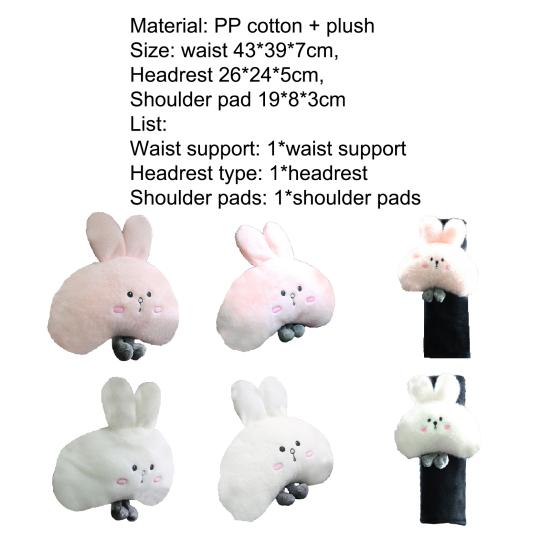Headrest Pillow Detachable Comfortable Rabbit Shape Car Neck Waist Shoulder Protective