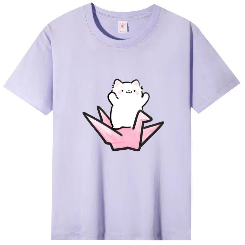 Dámské léto Populární tričko s krátkým rukávem Bavlna Prodyšné Volný top Potištěné tričko Ležérní