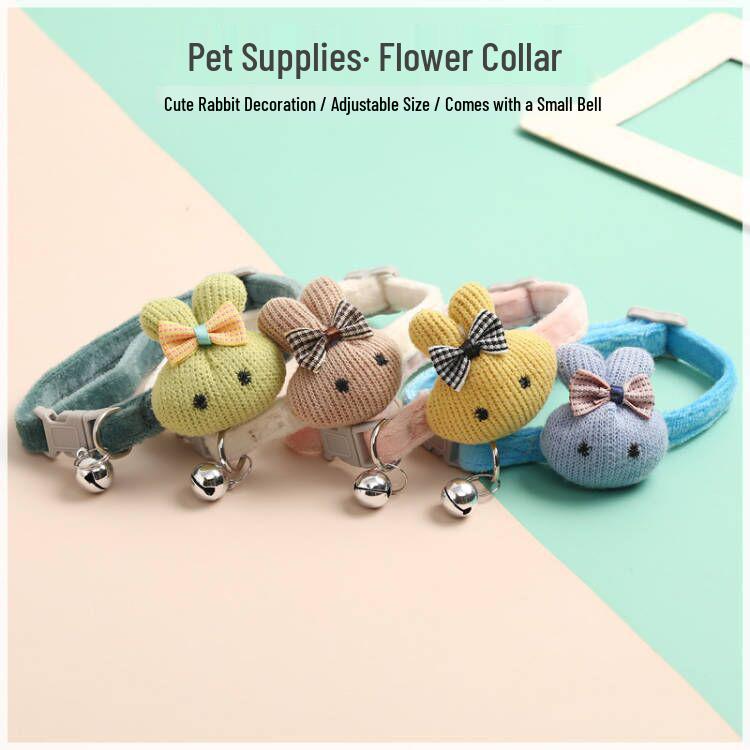 Cute Cat Bell Collar - Little Rabbit Cartoon for Pets