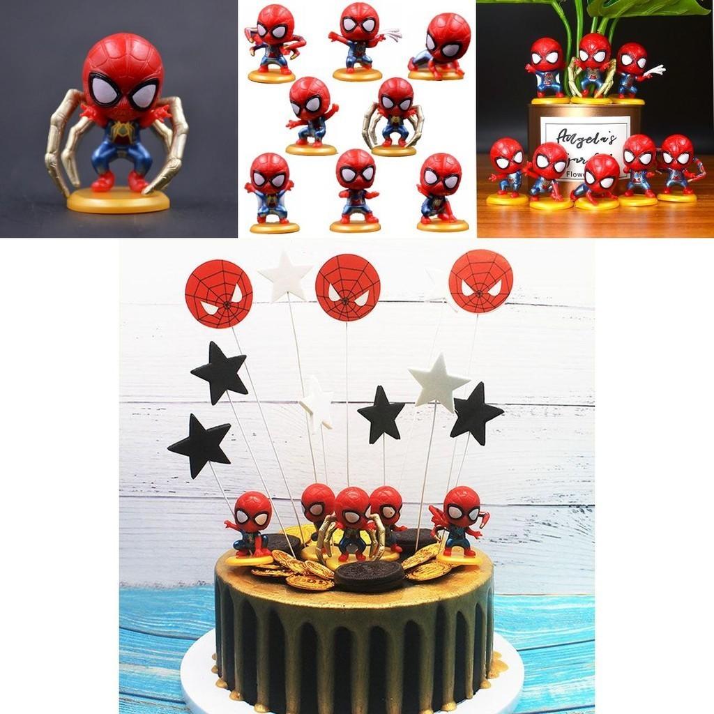 Adorable 8pcs/set Cute Spiderman Mini Figures For Dollhouse And Garden Decor