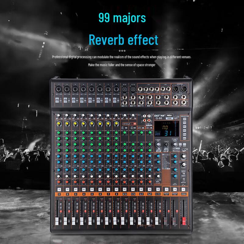 SAST G66 Professional 16-Channel Audio Mixer Console CN plug (adapter included) (CN version)