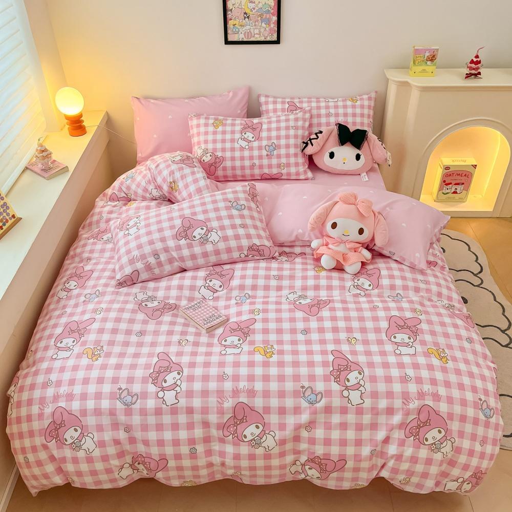 Pink Style Sanrio Duvet Cover Cartoon Bedding Set Cute Quilt Cover Queen King Full Twin For Teens Children Bedroom Best Gifts