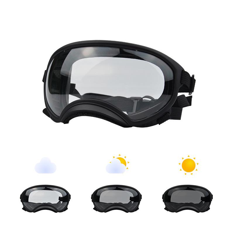 

Color-changing pet glasses, UV protection, windproof pet goggles, dog sunglasses, trendy protective sun glasses S Small Size чёрный