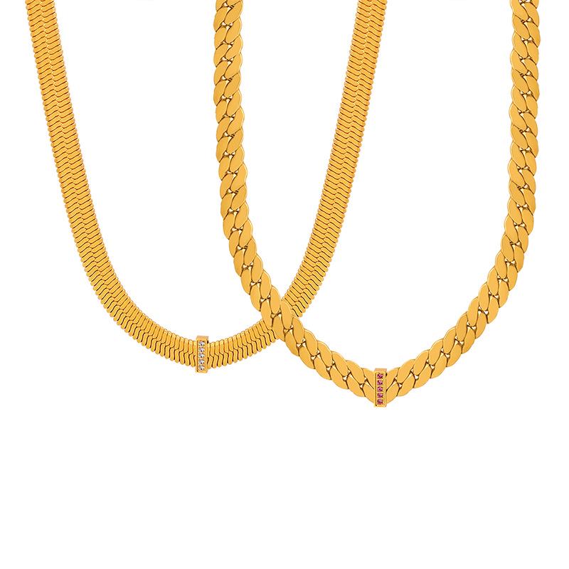 European & American Chunky Chain Spliced Necklace: Versatile Men’s & Women’s Jewelry
