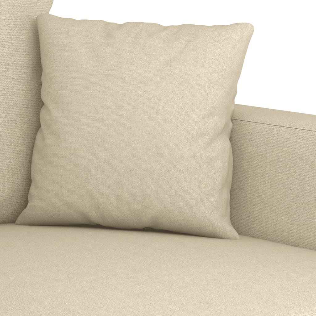 2 Piece Cream Fabric Sofa Set with Cushions