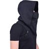 Men's Medieval Vintage Pirate Cosplay Hooded Cloak Black Cyberpunk Rogue Cowl Hood Scarf Halloween Party Costume Props