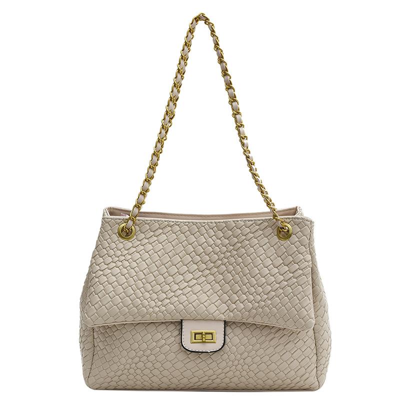 Supply Rhombus chain bag women's new trendy fashion large capacity woven crossbody shoulder armpit bag