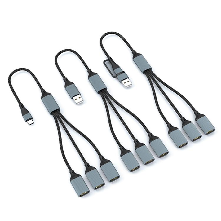 USB Type C to USB Adapter Type C Male to 3 USB 2.0 Female Adapter Extension Connector Type C OTG Cable for Laptop Tablet