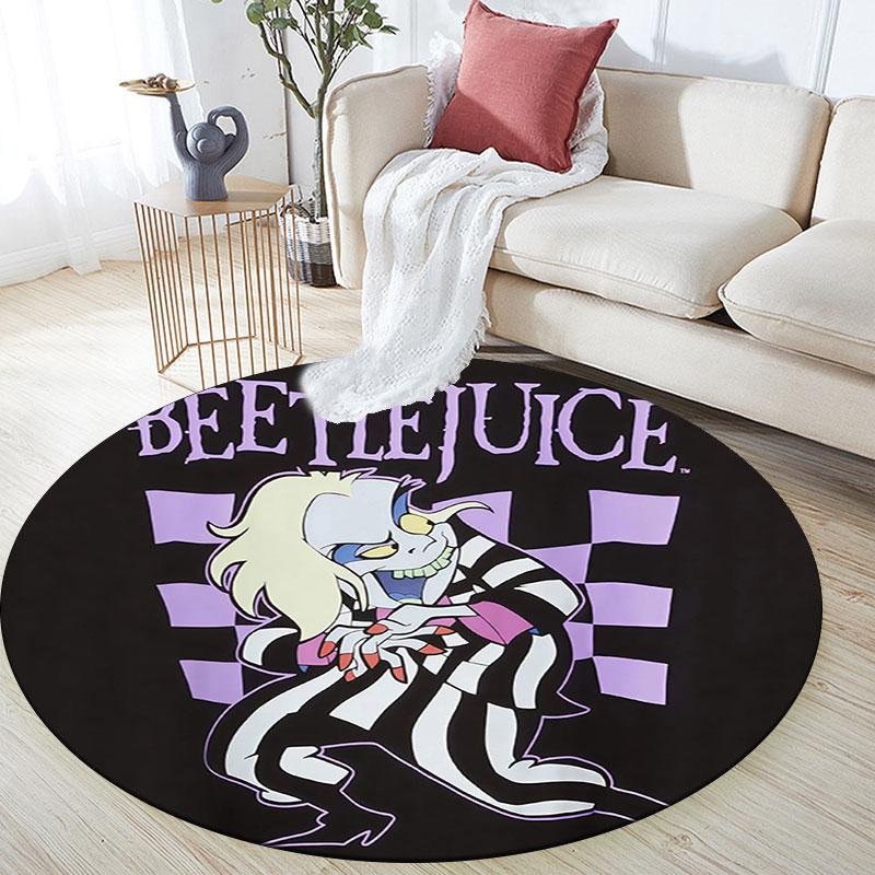 Beetlejuice,Round Area Rug,Carpet Rug for Living Room Bedroom Sofa Playroom Decor,Non-slip Floor Mat