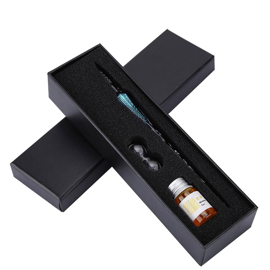 Glas-Dip-Stift Signatur-Tinte Stift Füllfederhalter Set mit Tintenhalter Bunt