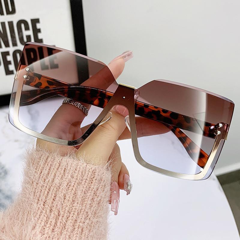 2023 New European And American Style Metal Semi-frame Sunglasses Fashionable Sun Shades Women's Uv400 Eyewear