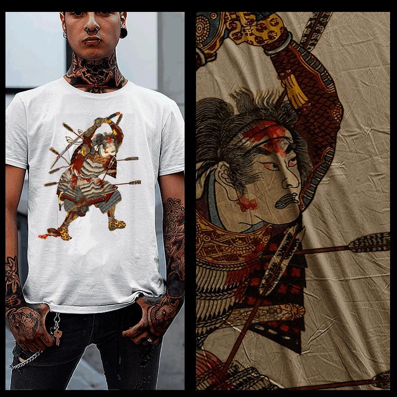 

Samurai T-Shirt warrior with sword Bushido Code Japanese katana Ronin bloodshed 4XL
