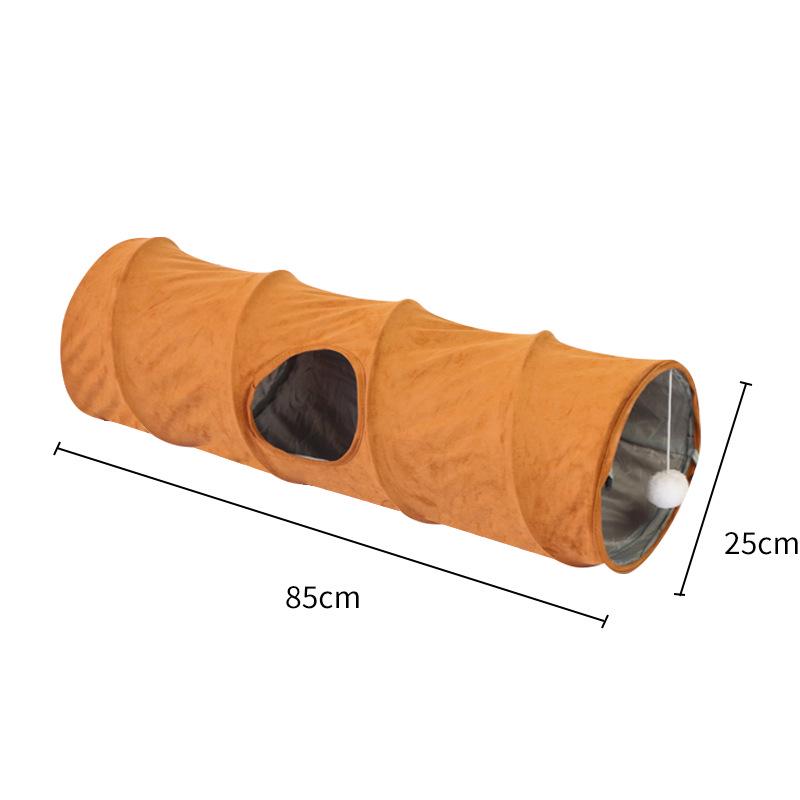 Foldable Double-Layer Cat Tunnel Toy – Suede, Easy Storage, Self-Amusement Pet Supplies