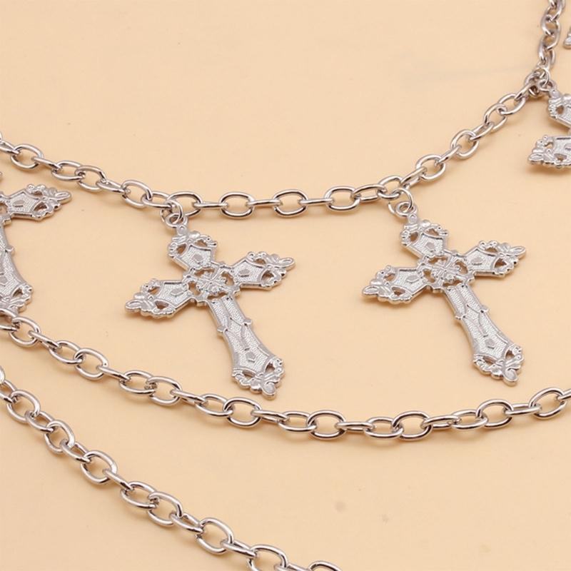 Multi-layer Hip Hop Punk Chain for Jeans Trousers Crosses Pendant Skirt