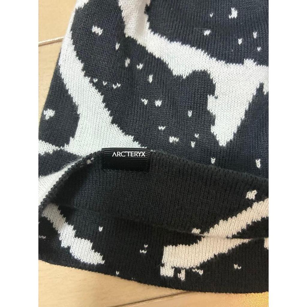 Used ARC'TERYX Knit Hat Beanie Black White Grotto Talk