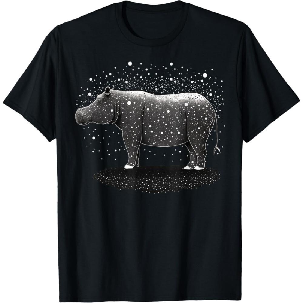 

Black and White Hippopotamus minimalistic Hippo T-Shirt XXXXXL чёрный