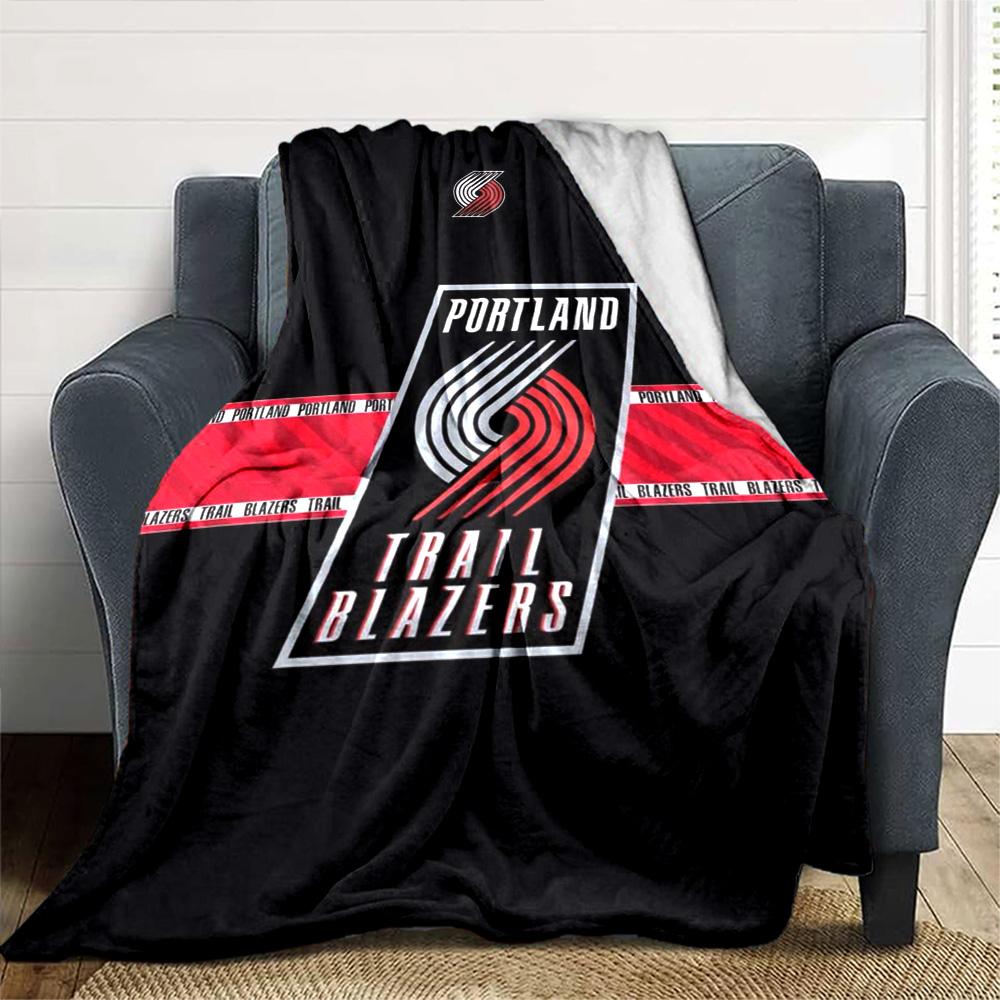 Portland Trailblazers Print Flannel Blanket High Quality Warm Comfortable Cover for All Seasons Perfect for Gifts Home Decor