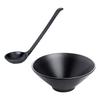 High Quality Black Plastic Noodle Bowl Spoon Catering Service Bowl Suitable For Cafeterias And Picnics Easy Maintenance