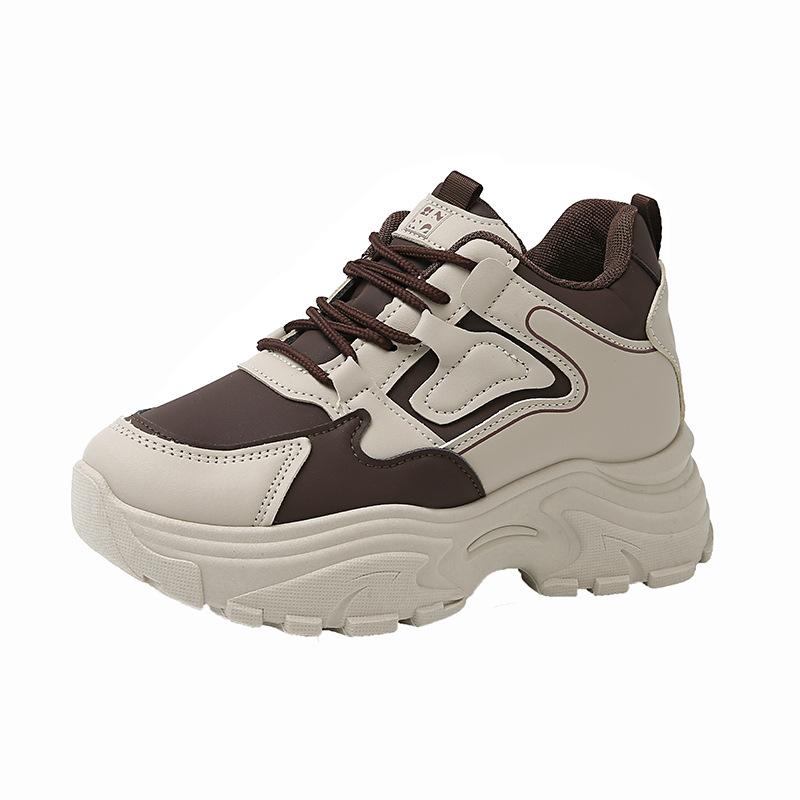 Dad Shoes Girl 2025 New Spring Shoes Show Feet Small and Lightweight Sneakers Thick Soles Increase the Height of Small People