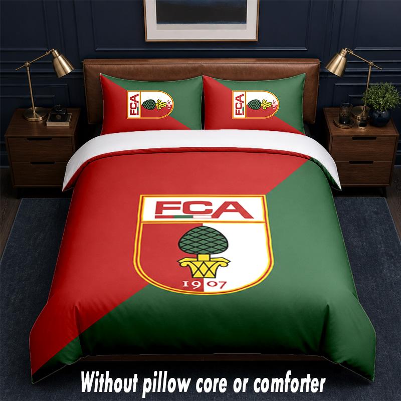 FC Augsburg FC Design Bed Bedding Set 1 Duvet Cover + 2 Pillowcases Soft Breathable Household Bed Linens