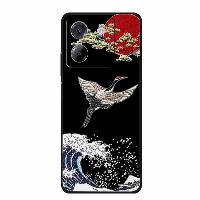 3D Emboss Case For POCO M7 Pro 5G Phone Case Relief Flowers Black Silicone Soft Back Cover For Xiaomi Poco M7 Pro Case Coque Bag