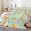 Artwork S-Shiba Inu Daily Throw Lightweight 240g Flannel Blanket Soft Skin-friendly for Summer Cooling