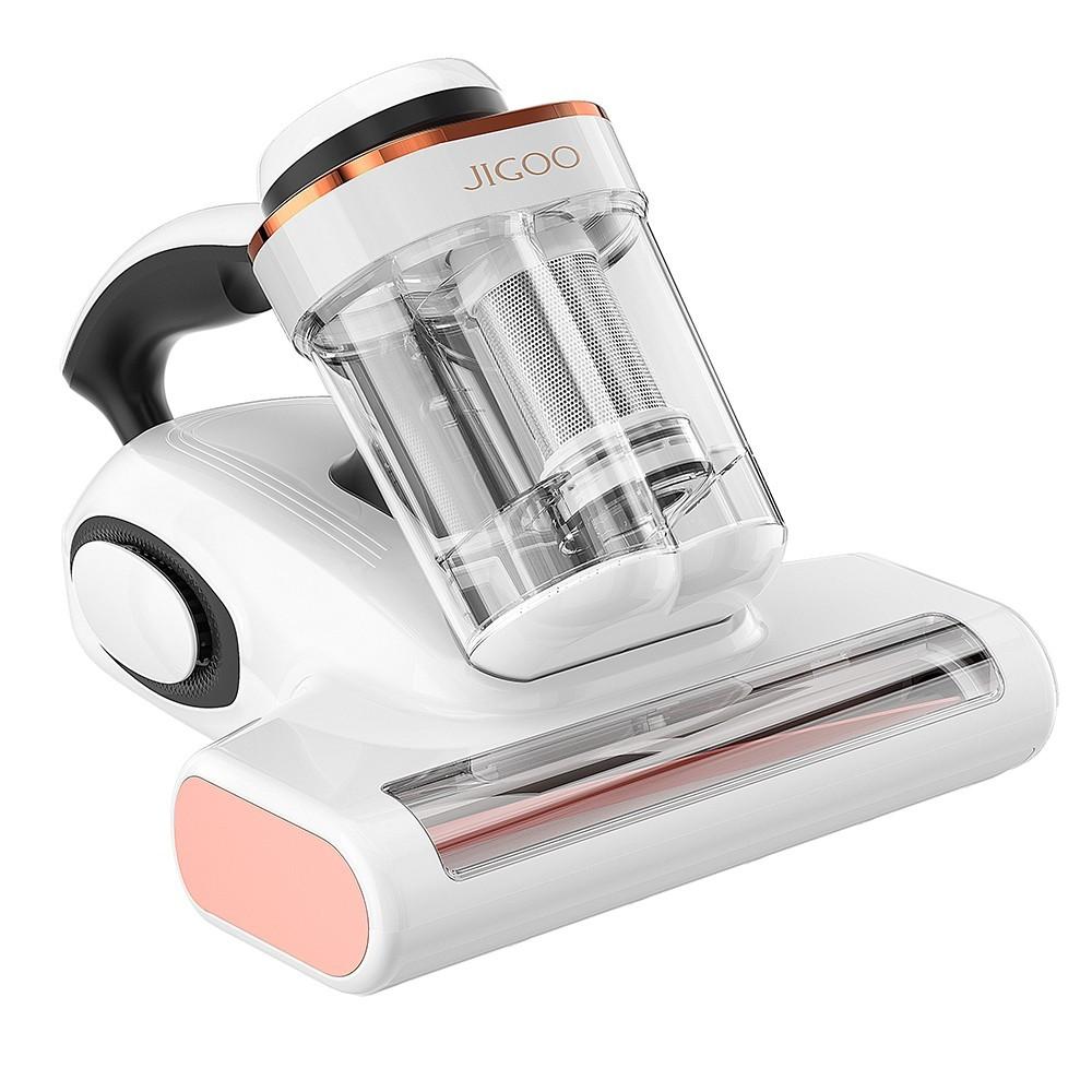 JIGOO J300 Pulitore antiacaro intelligente a doppia tazza con aspirazione 13KPa, sensore antiacaro, rullo spazzola in metallo, aria calda 55 ℃