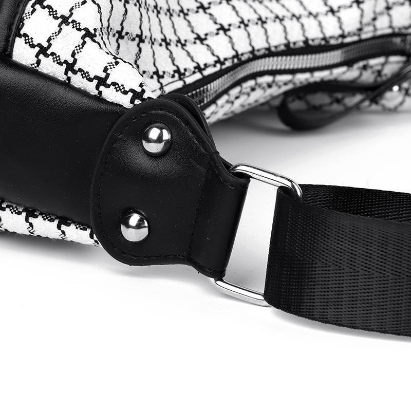 Desinvolte Женская сумка через плечо большой вместимости в модную клетку белый — фото 11