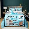 Top Howling Wolf In The Moonlit Night Bedding Set Polyester Just A Girl Who Loves Wolves Pattern Quilt Cover