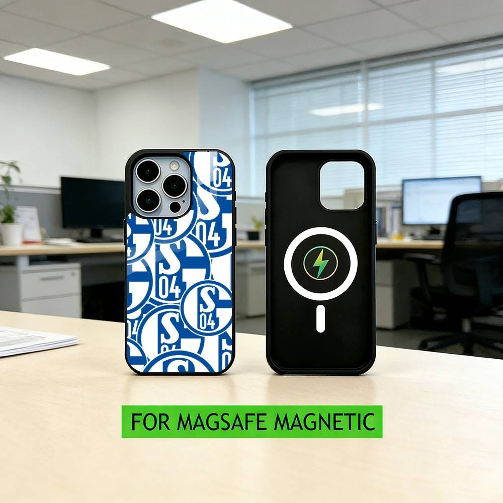 S-Schalke 04-PC Handyhülle Für iPhone17,16,15,14,13,12,11 Plus,Pro Magnetisch Für Magsafe Kabelloses Laden