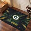 Green Bay Packers Personalized Crystal Velvet Carpet, Customized Name Text Soft Anti‑Slip Rug for Living Room Bedroom