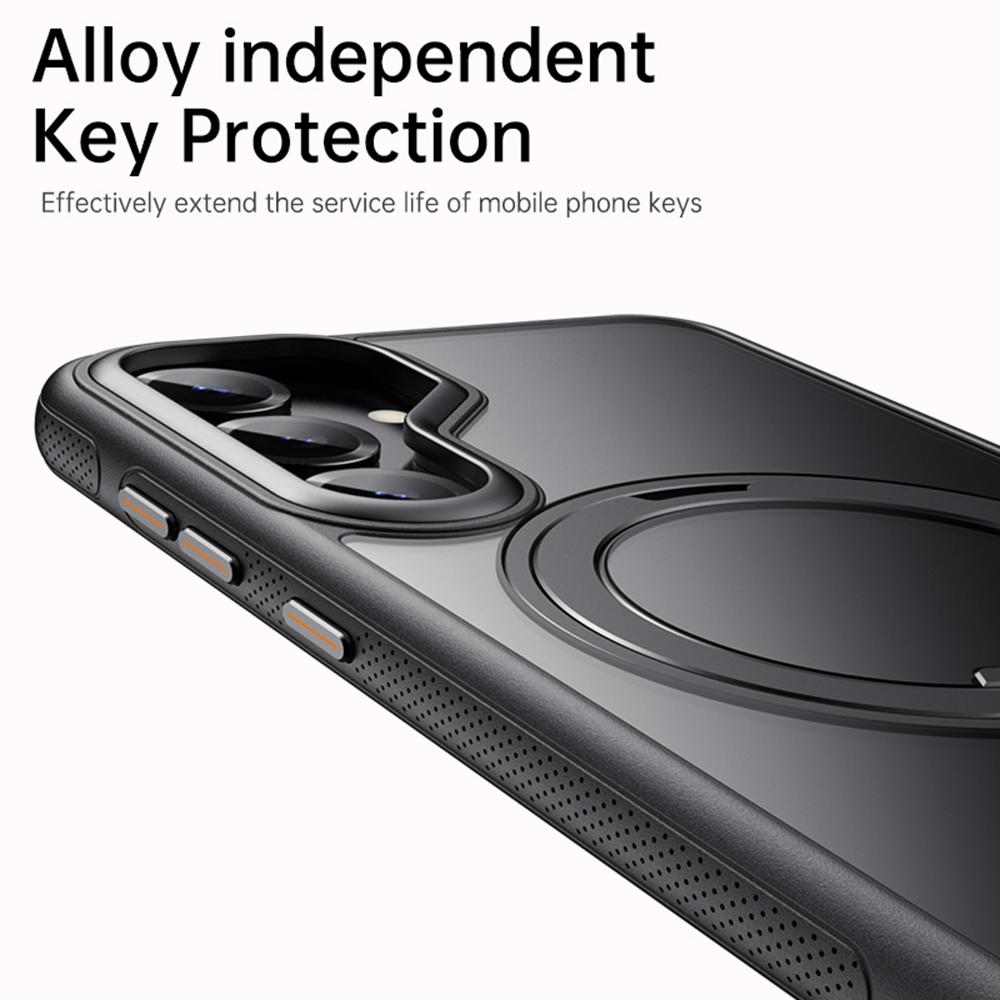 For Samsung Galaxy S25 Magnetic Case Rotating Gear Pivot Kickstand PC+TPU Phone Back Cover