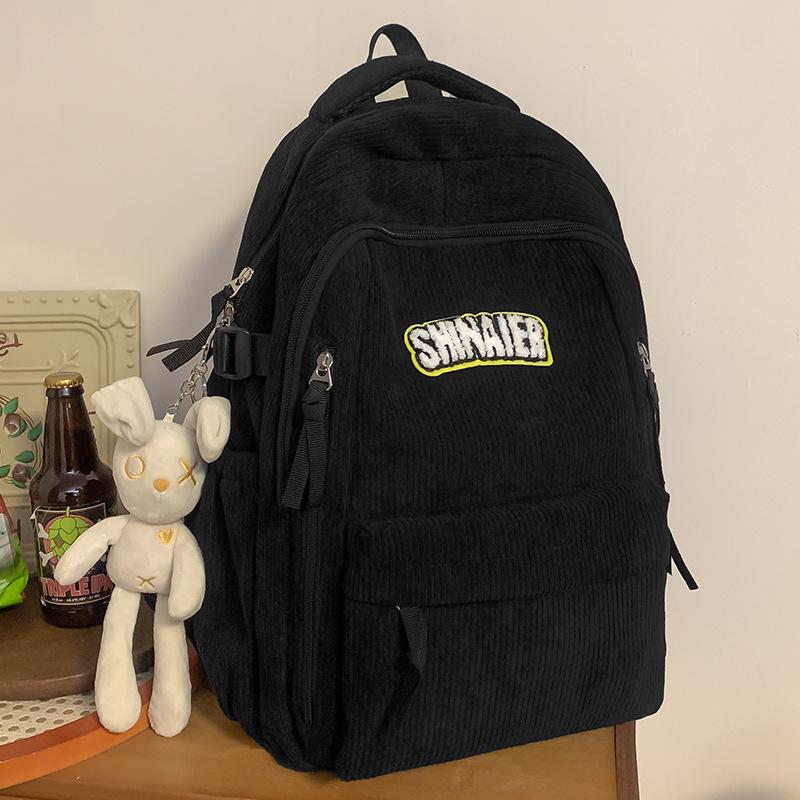 Children Elementary School Girls Junior High School Corduroy Backpack Middle School College Backpack