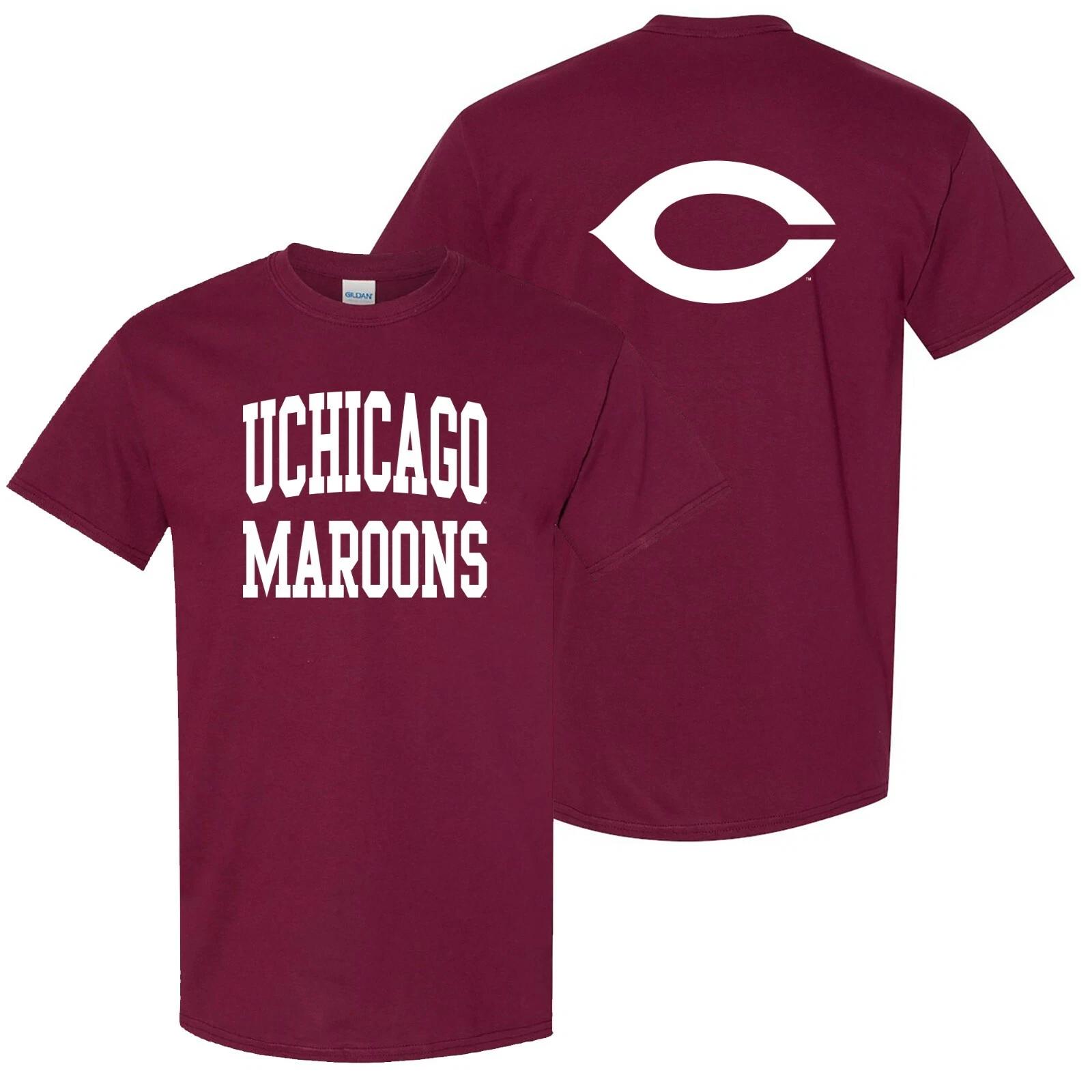 UChicago Maroons Front and Back Print T-Shirt - Maroon S
