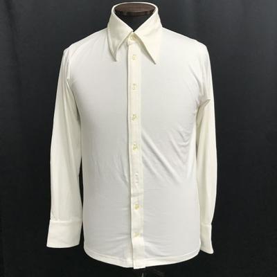 8010 GEKKO Moonlight Long Sleeve Shirt Men’s 44 White Cotton Made In Japan(USED)