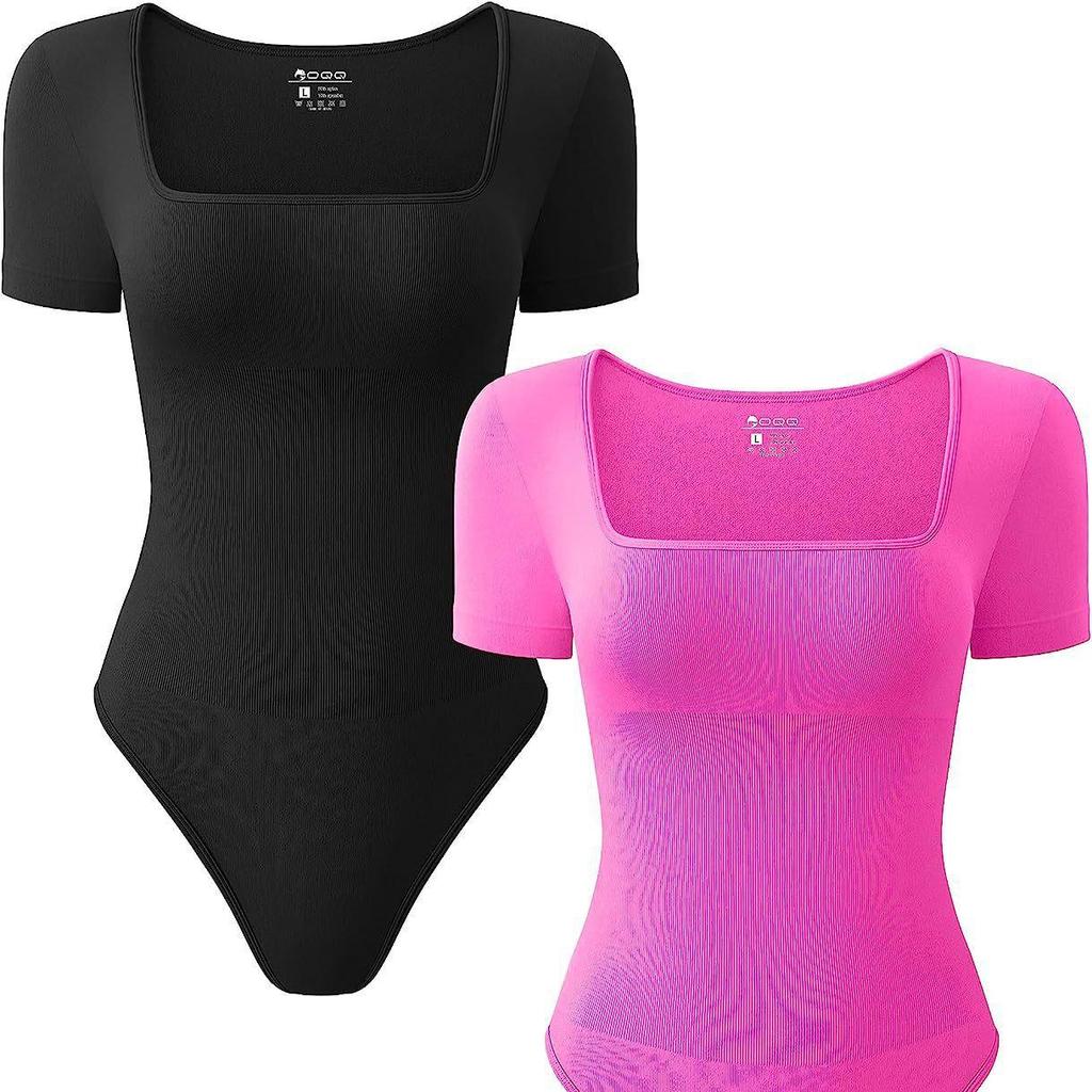 2023 Summer Women's Yoga Ribbed Short Sleeve Jumpsuit