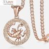 Women 'S Zodiac Sign Pendant 12 Constellation Charm 585 Rose Gold Necklace Aries Leo Scorpio 3mm Snail Jewelry Gp278