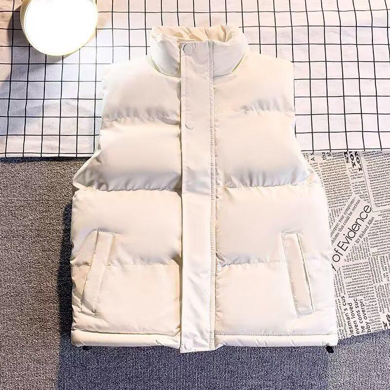 Unisex Korean Casual Solid Vest - Autumn/Winter Warm Sleeveless Down Cotton Outerwear.