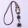 Bunte Retro unregelmäßige Keramik Perlen Halskette antike Anhänger für Frauen Schmuck Geschenk