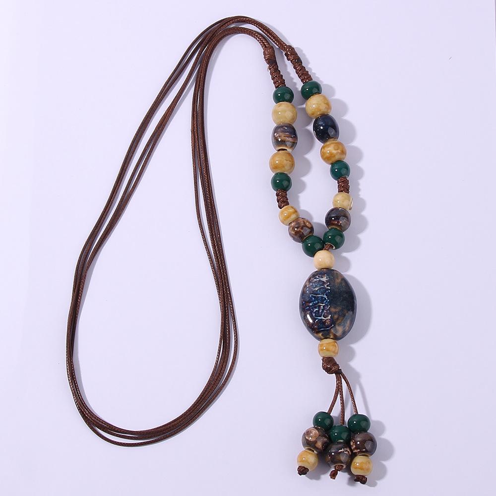 

Красочные ретро нерегулярные керамические бусины ожерелье антикварные подвески для женщин ювелирные изделия подарок