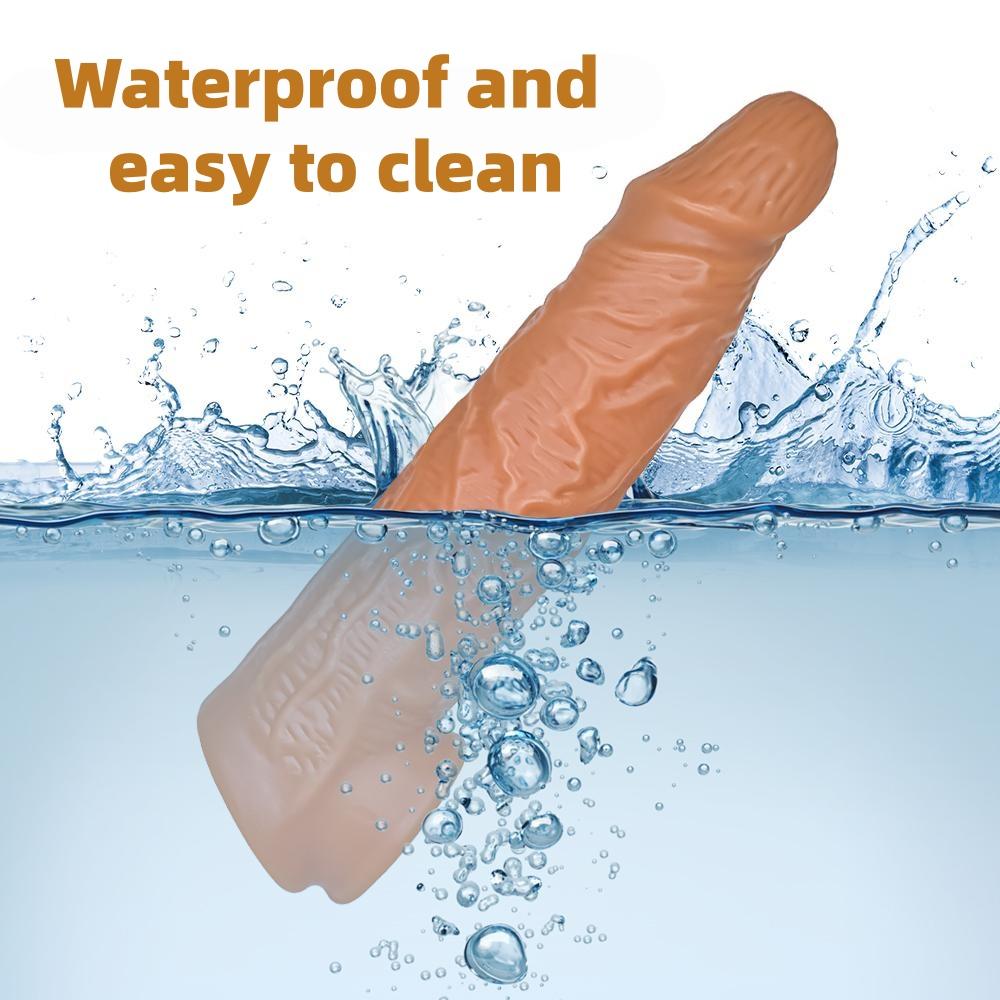 Realistischer Penis-Hüllen-Extender Wiederverwendbare Silikon-Kondome Sexspielzeug Dildo-Hülle