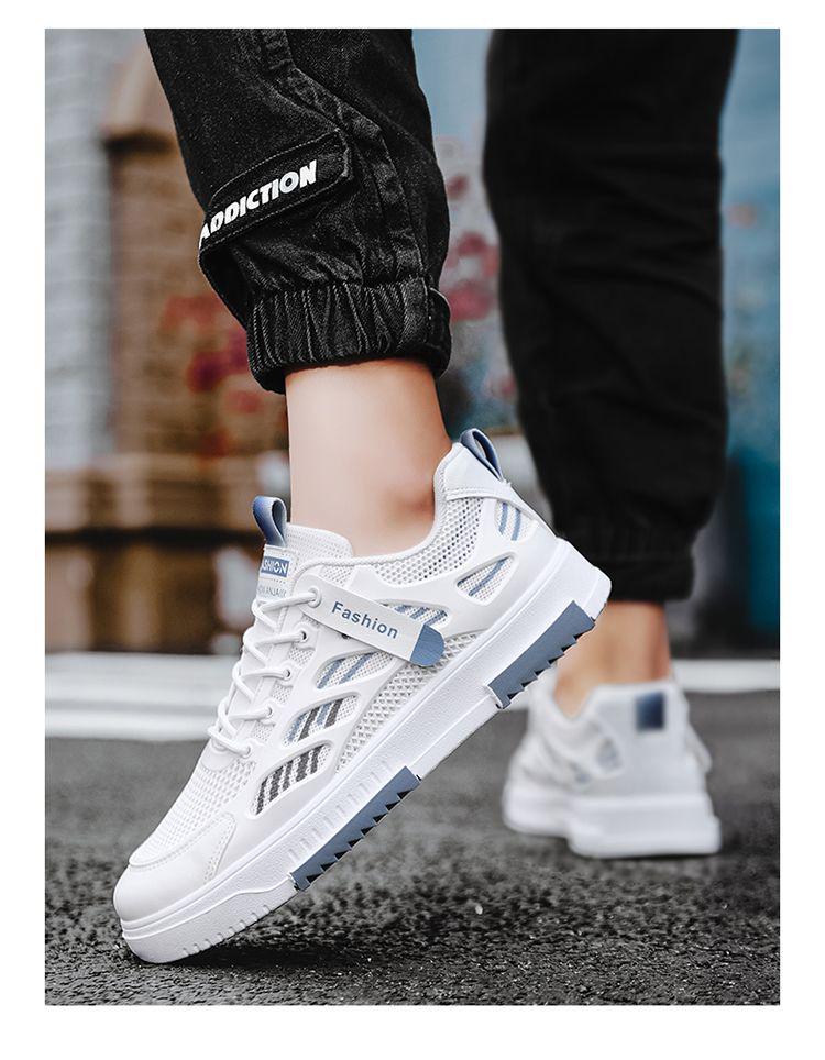 Men's Trendy Breathable Mesh White Sneakers - Versatile Summer 2025 Casual Sports Shoes