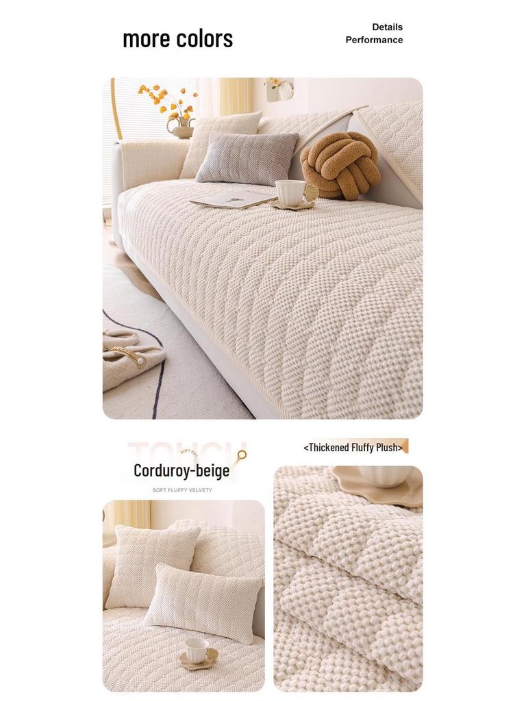Universal Corduroy Sofa Cushion, Non-slip Autumn/Winter Cover, 2025 Simple Design