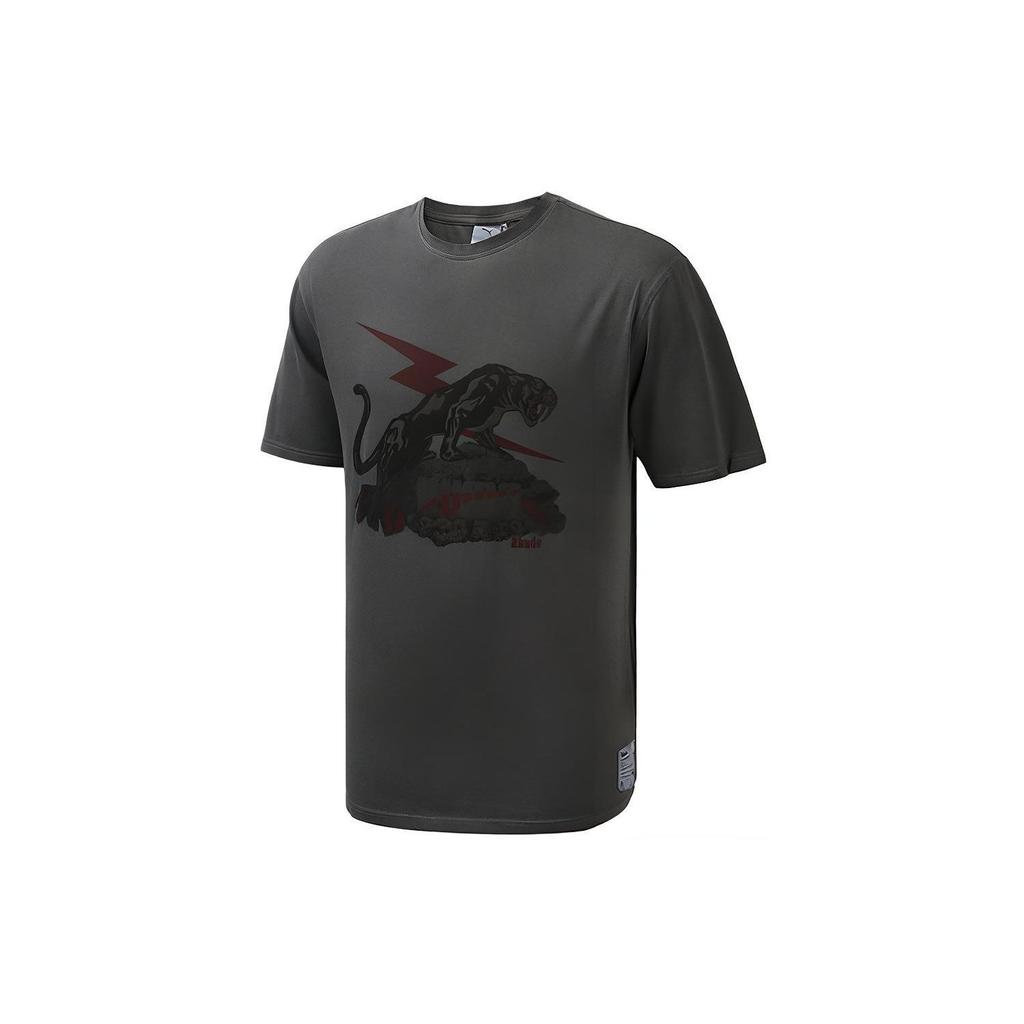 Puma X RHUDE Collaboration Tee With Crew Neck and Short Sleeves Men Tops Black 595339-01