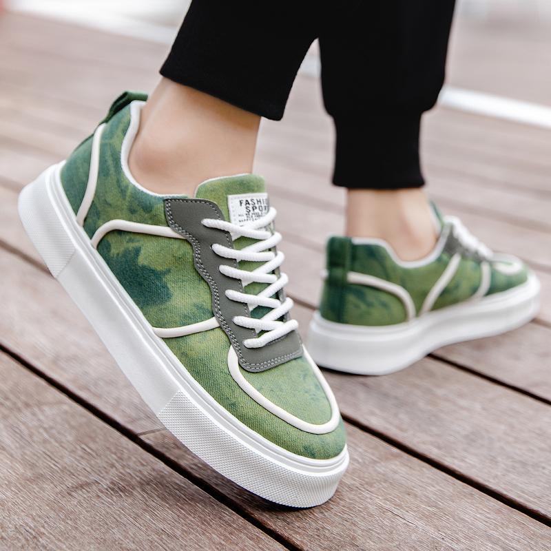 Классические мужские парусиновые туфли цвета хаки — фото 7