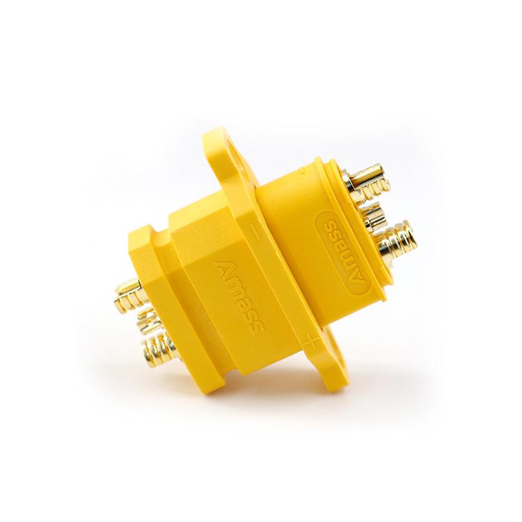 Original Amass XT90E 2+2 Female XT90E (2+2)-F 4Pin Panel Mount Connector Works with XT90I-M Xt90(2+2) Male Plug