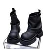 Platform Women Ankle Boots Mid Heels Designer Laether Shoes Fashion Winter Woman 2025 Trend Chelsea Boots Goth Femme Chaussures