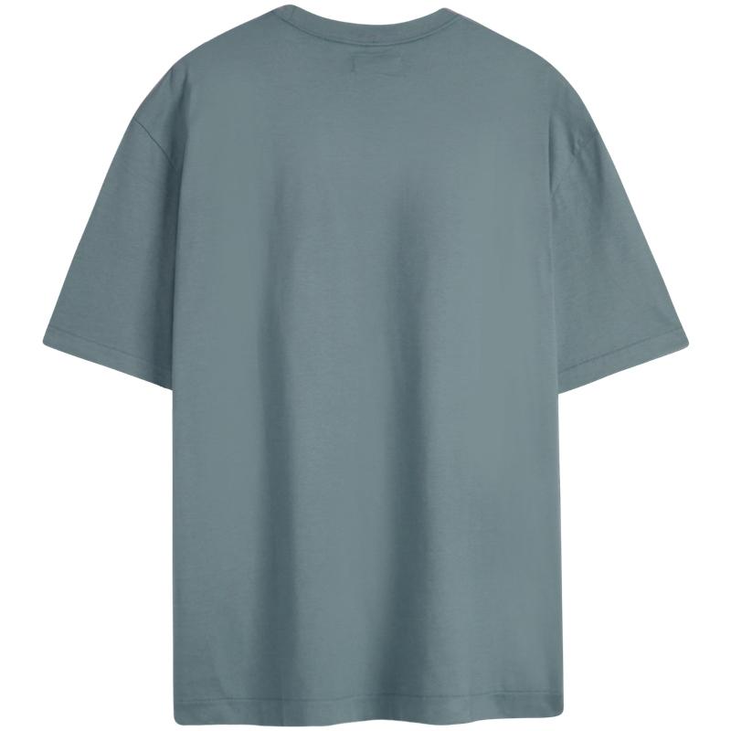Calvin Klein Minimalist Embroidered Commuter Loose Fit Round Neck Short Sleeve T-Shirt Men Tops Light-Gray-Blue 40HM229