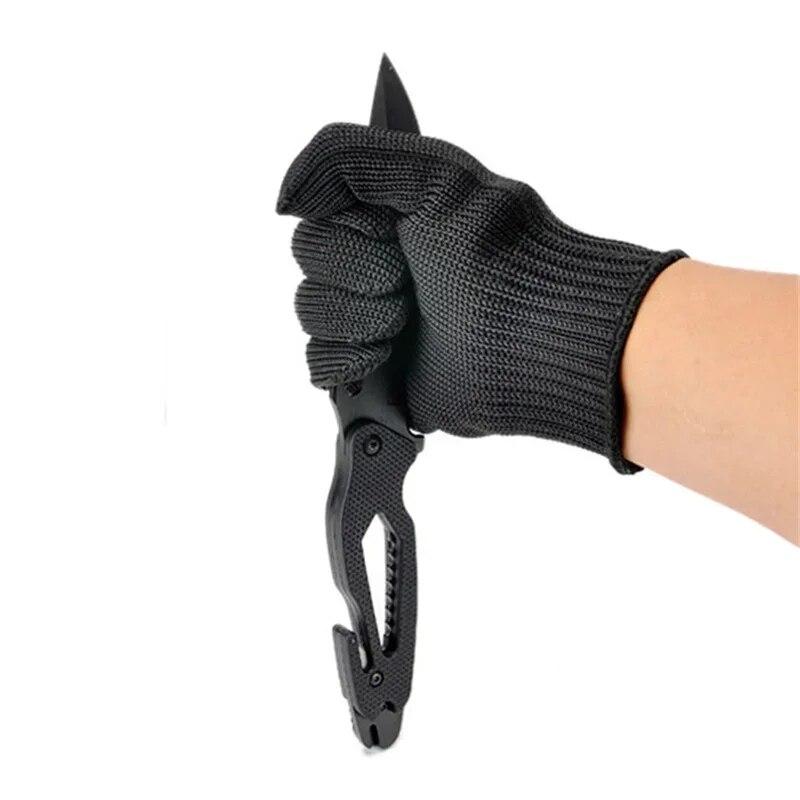 1 Pair Stainless Steel Wire Cut Resistant Anti-Cutting Safety Protective Gloves  Grade 5 Steel Wire Industrial Grade Gloves