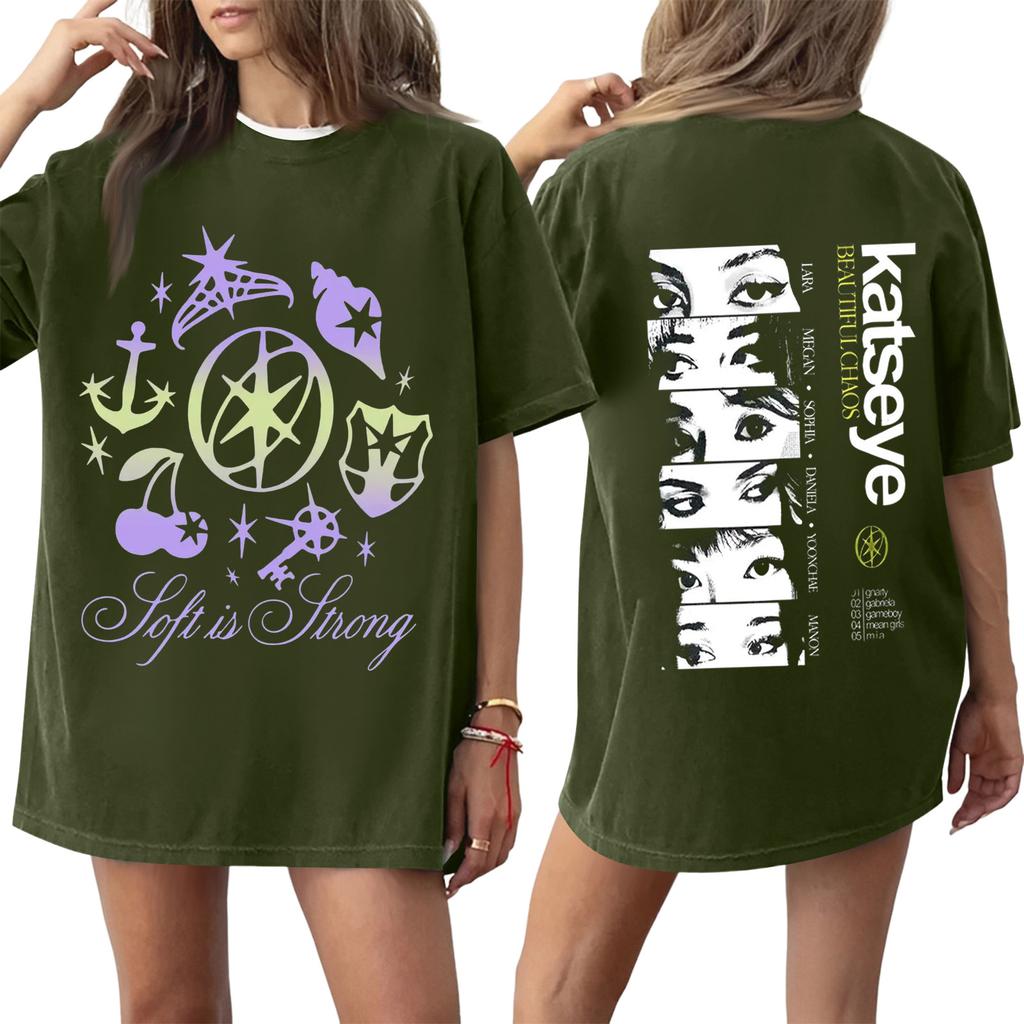 Dam T-shirt med tryck och rund hals och korta ärmar